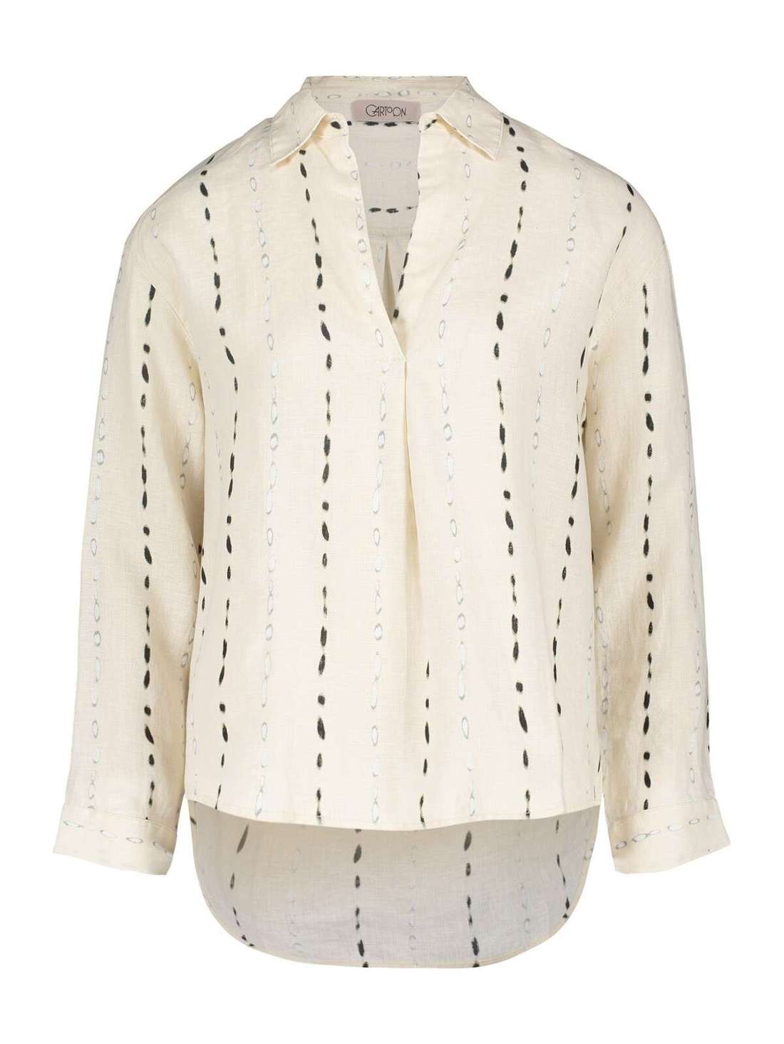 Льняная блузка с воротником