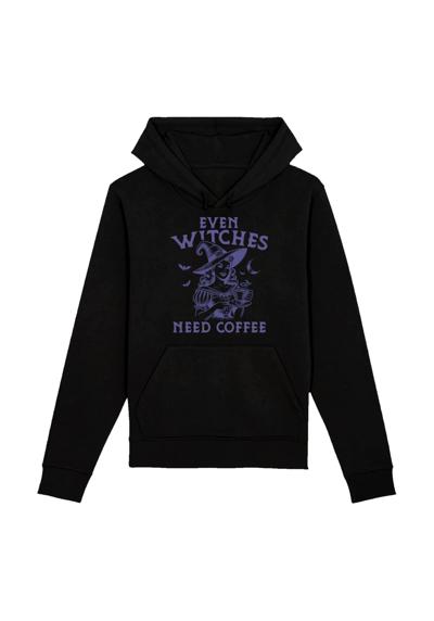 Свитшот Halloween Witch even witches need coffee