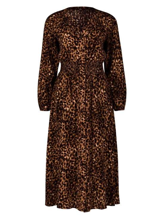 Платье миди с леопардовым принтом