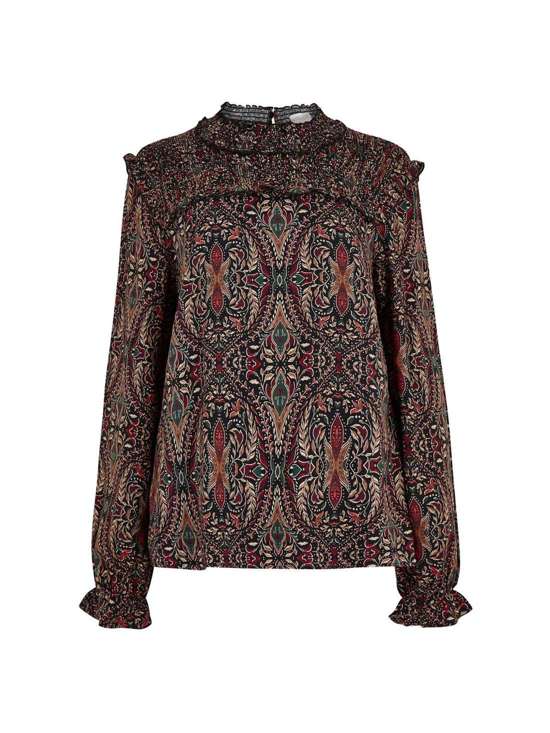 Топ с оборками и рисунком пейсли