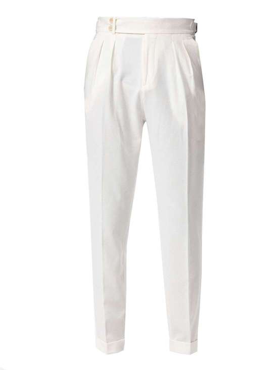 Брюки узкого кроя со складками