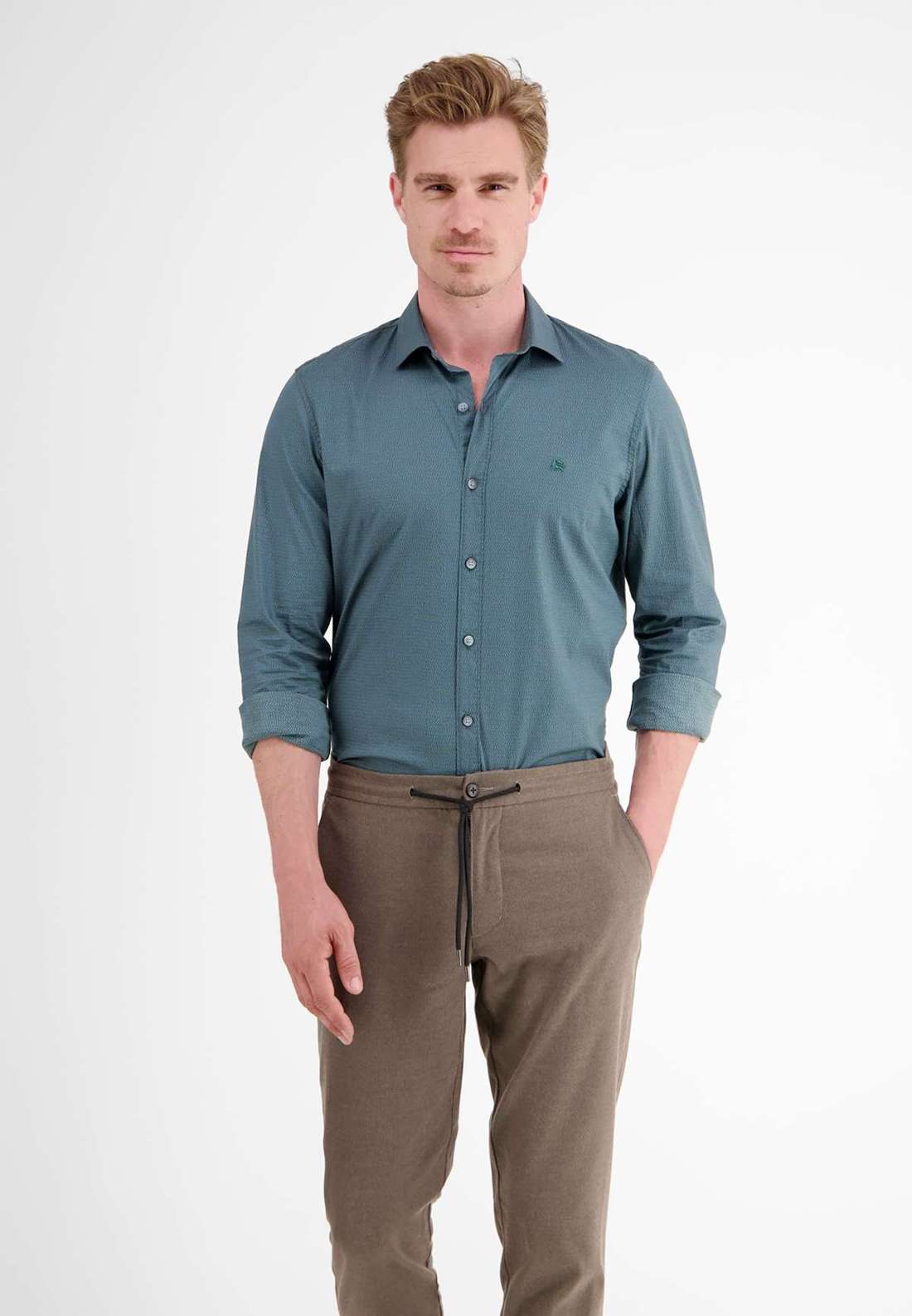 Рубашка с длинным рукавом LERROS Langarmhemd, AOP mit Haifischkragen