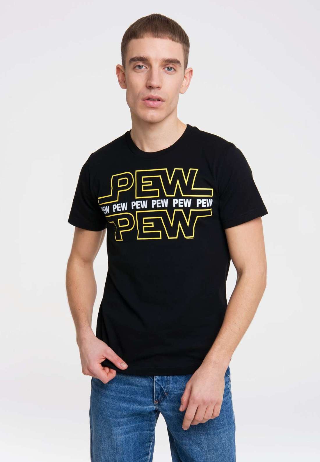 Футболка с забавным принтом спереди Pew Pew