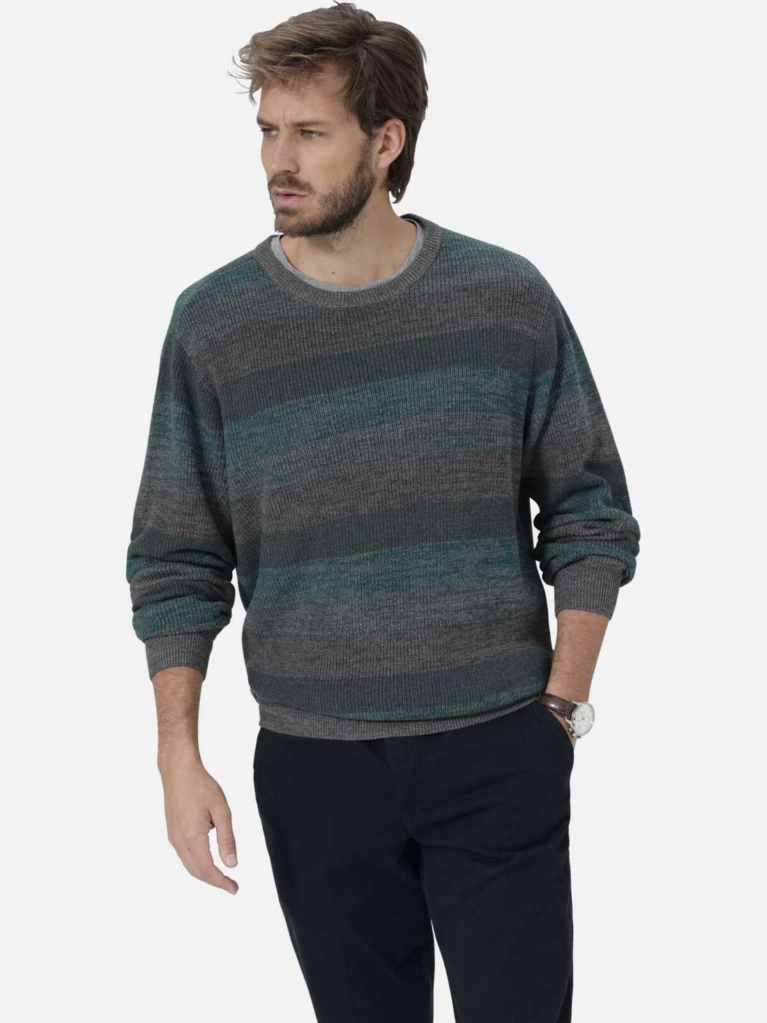 Джемпер с круглым вырезом ребристой вязки Pullover LUNAVEST