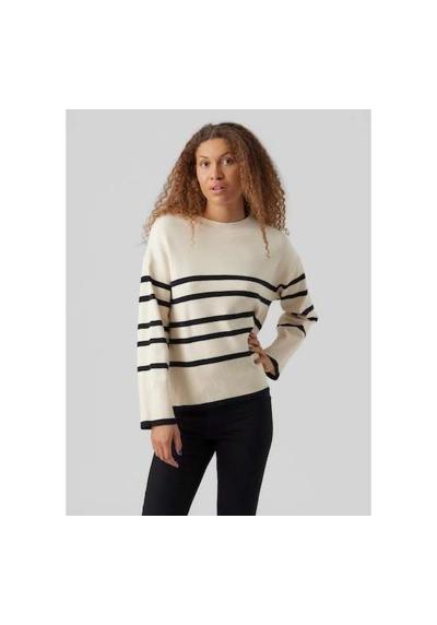 Свитер с круглым вырезом и полосатым узором VMSABA LS O-NECK STRIPE PULLOVER GA NOOS