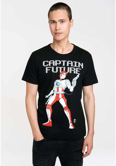 Футболка с классным принтом «Капитан Будущее» спереди. Captain Future