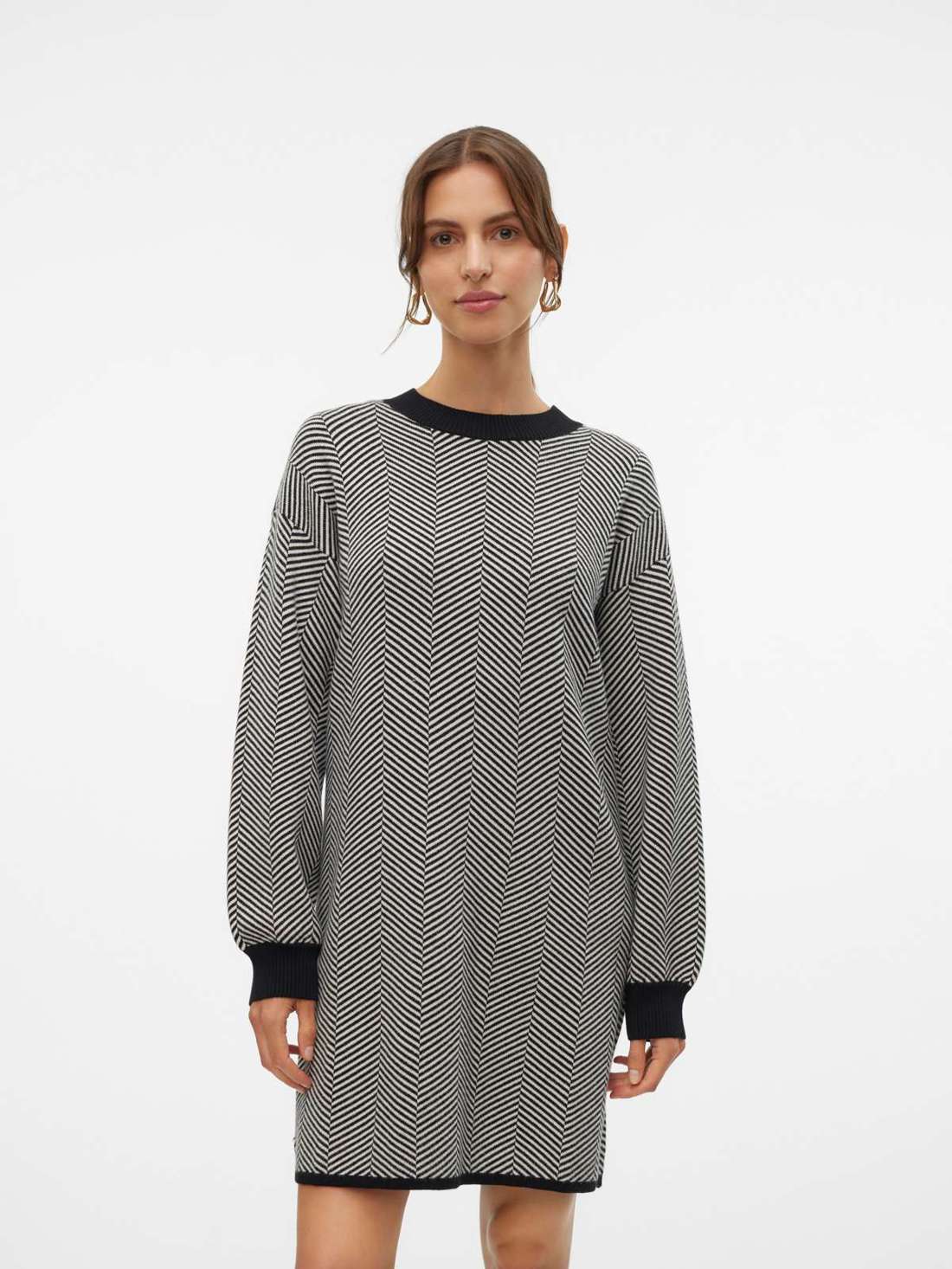 Трикотажное платье VMBLUSH HERRINGBONE LS O-NECK DRESS LCS