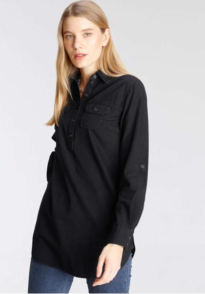 Джинсовая блузка в стиле туники