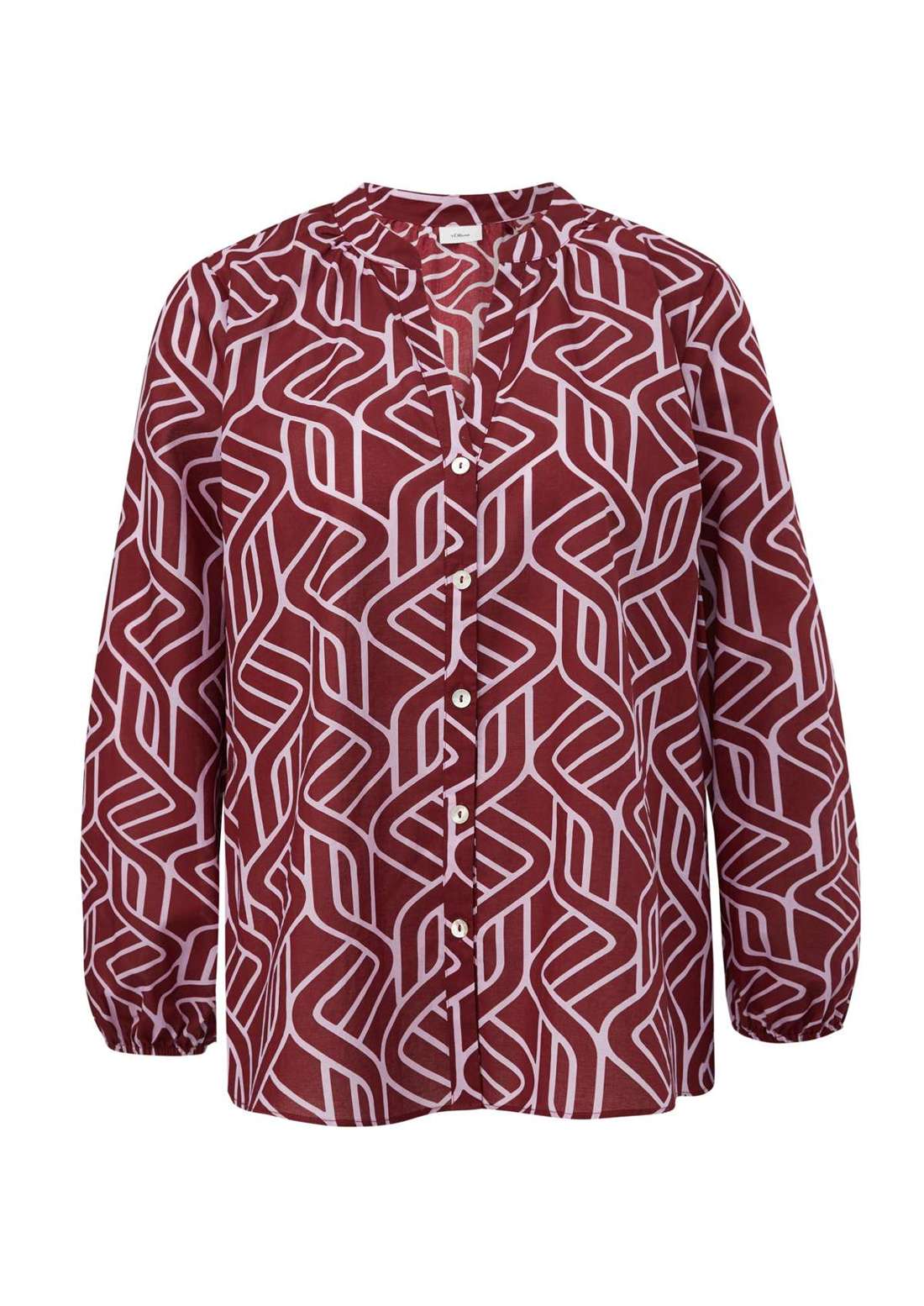 Блузка с длинными рукавами и принтом по всей поверхности