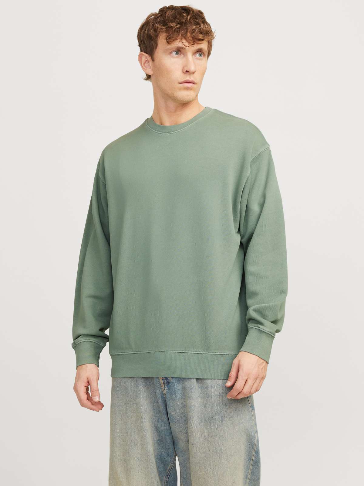 Толстовка с ребристыми манжетами JJECHARGE FADED SWEAT CREW NECK NOOS