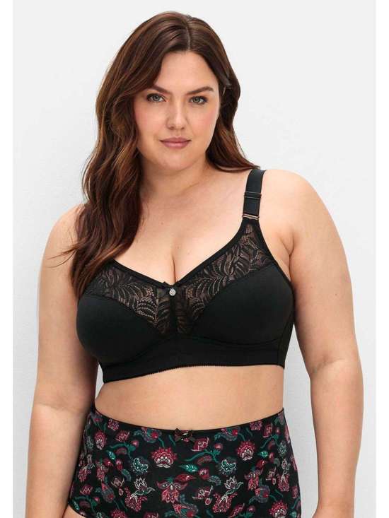Бюстгальтер без бретелей с кружевом и мягкими чашками. Große Größen