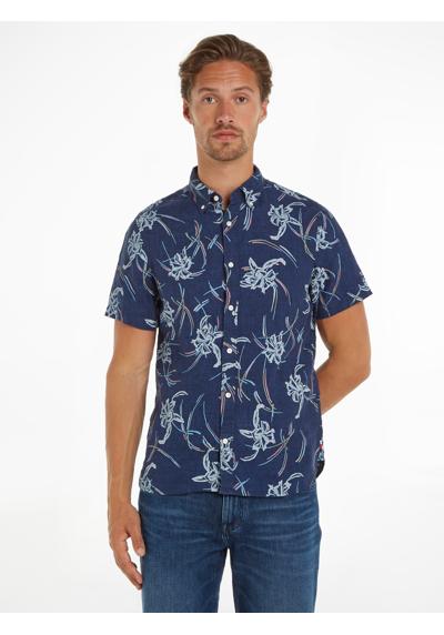 Льняная рубашка с тропическим принтом LI TROPICAL PRT SF SHIRT
