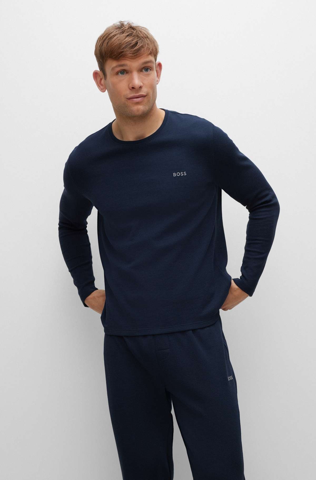 Рубашка с длинными рукавами и вышивкой на груди. Waffle LS-Shirt
