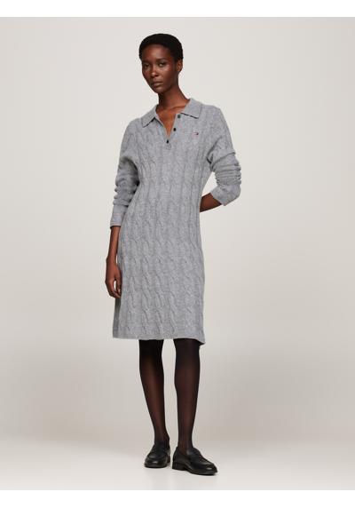 Трикотажное платье косой вязки SOFT WOOL CABLE POLO SWT DRESS