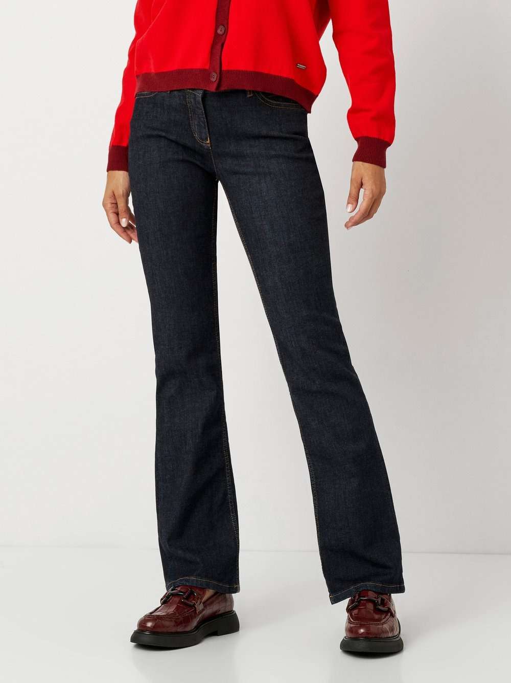 Брюки с 5 карманами и контрастной строчкой Perfect Shape Bootcut