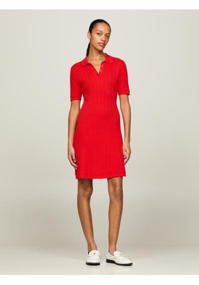Мини-платье-поло косой вязки CABLE F&F POLO SS SWT DRESS