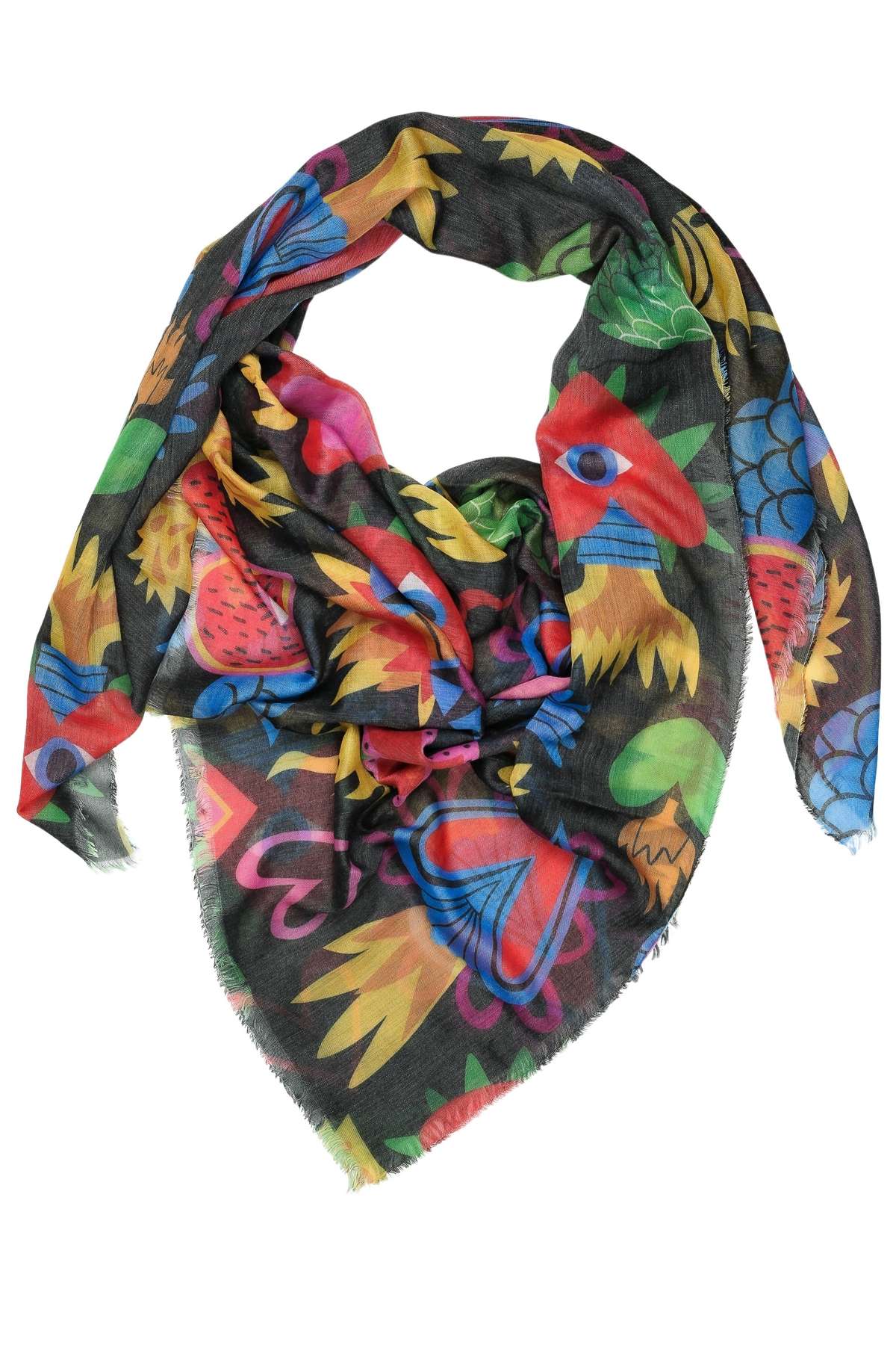 Модный шарф (1 шт.) с яркими мотивами