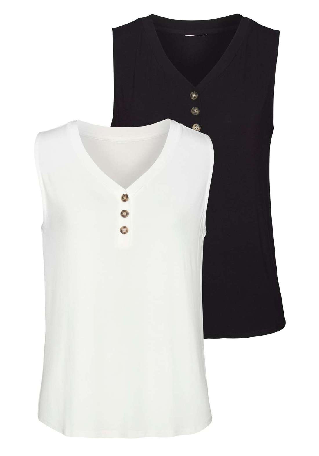 Топ-рубашка mit Zierknöpfen in Hornoptik