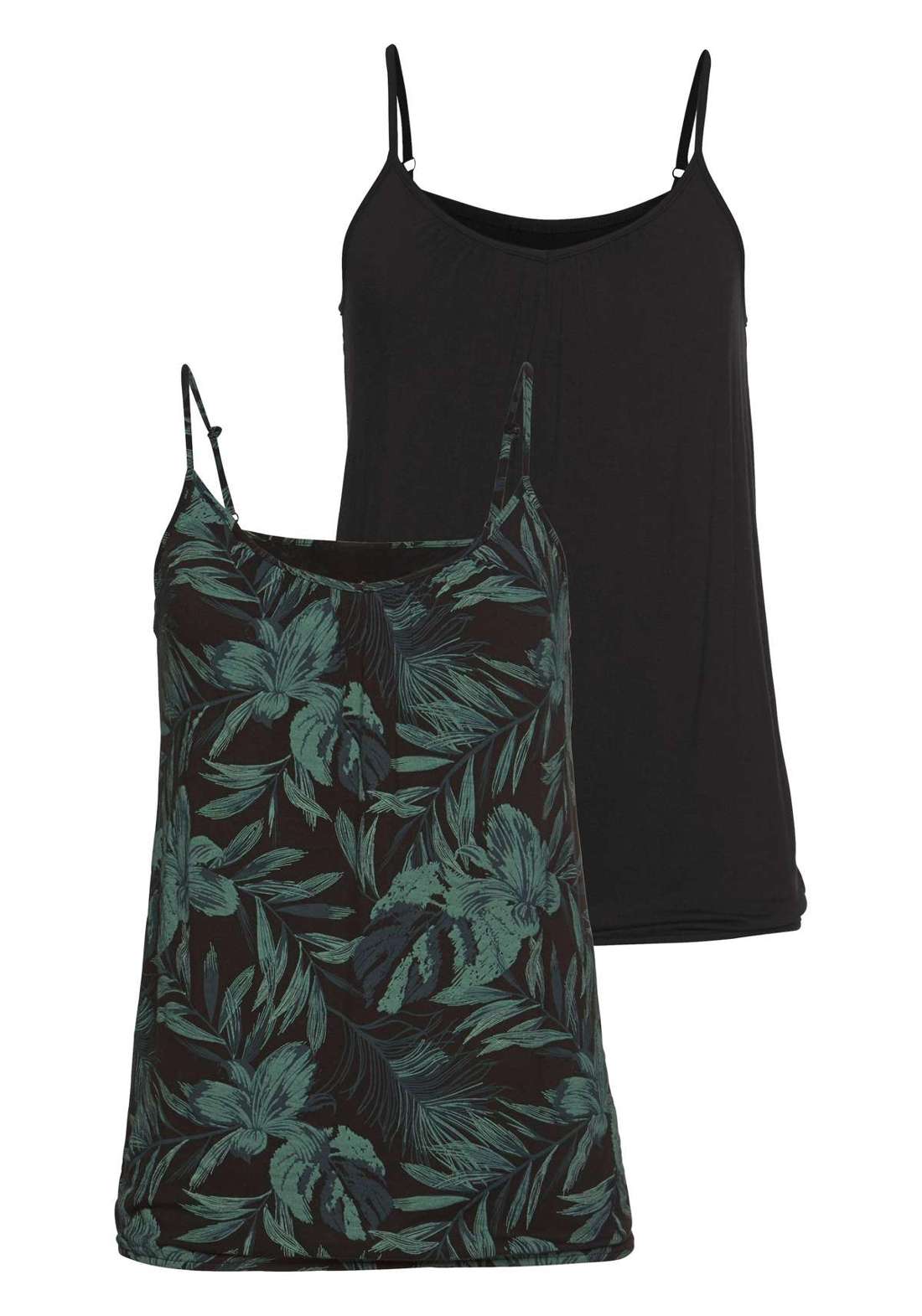 Верх спагетти mit Raffung am Ausschnitt