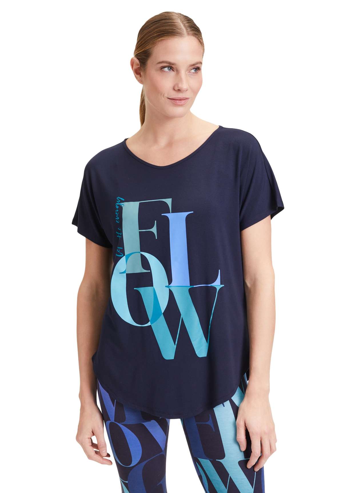 Рубашка с коротким рукавом Oversize-Shirt mit V-Ausschnitt