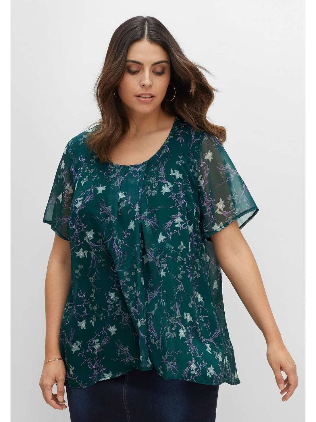 Футболка из легкого шифона Große Größen