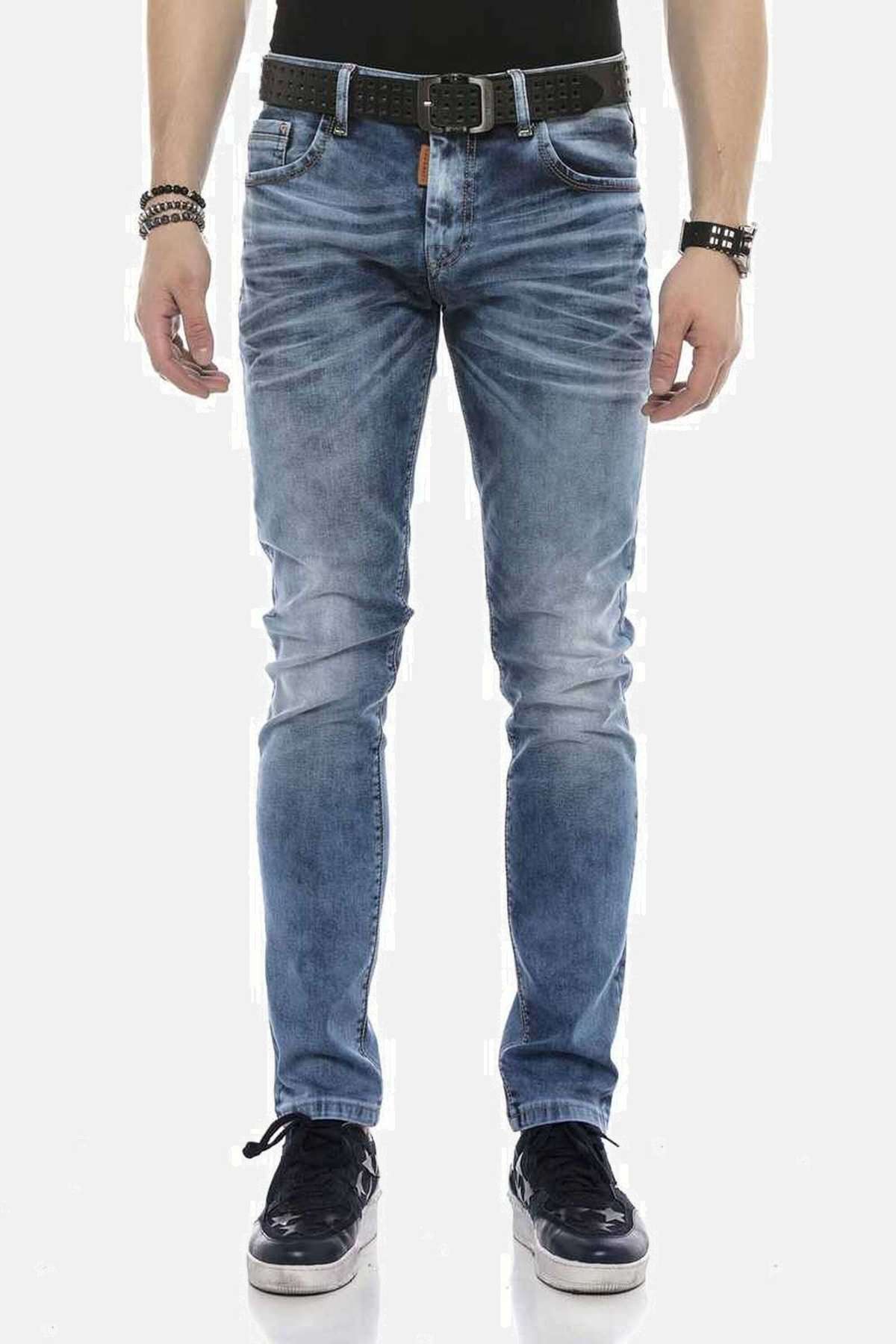 Джинсы обычного кроя в модном поношенном стиле Jeans