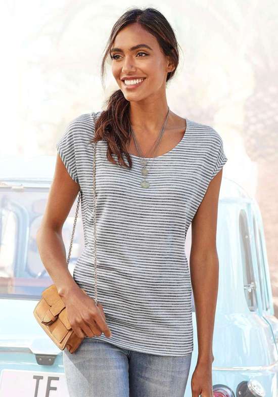 Рубашка с коротким рукавом mit Streifendesign