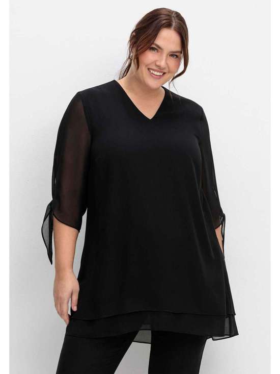 Длинная туника в многослойном образе Große Größen