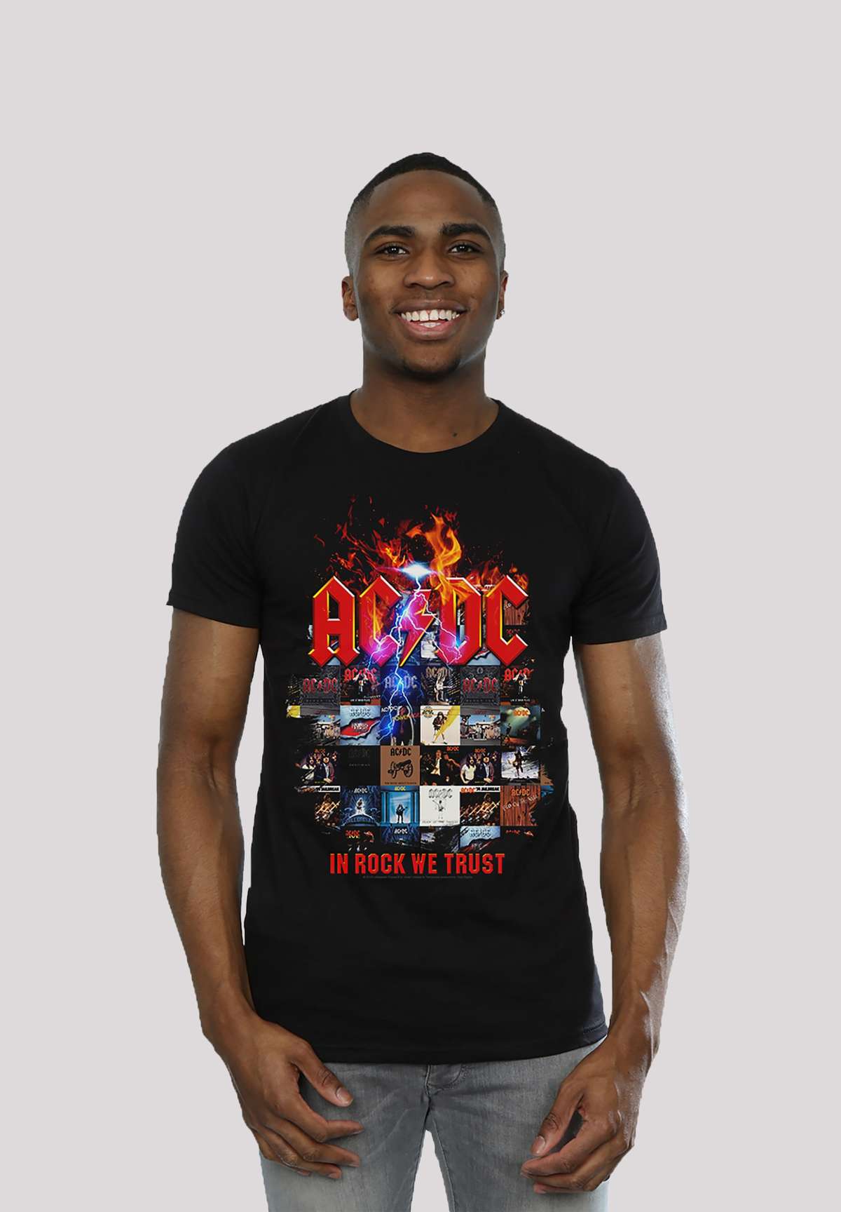 футболка ACDC In Rock We Trust Album Covers