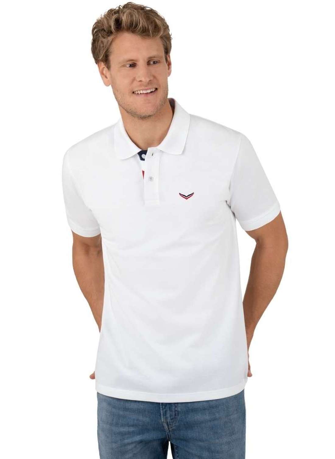 рубашка поло TRIGEMA Poloshirt mit dreifarbiger Knopfleiste