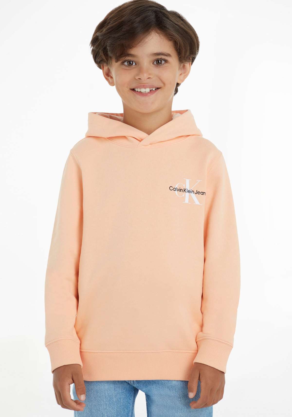 Толстовка с капюшоном, детская Kids Junior MiniMe, с вышивкой логотипа Calvin Klein на груди