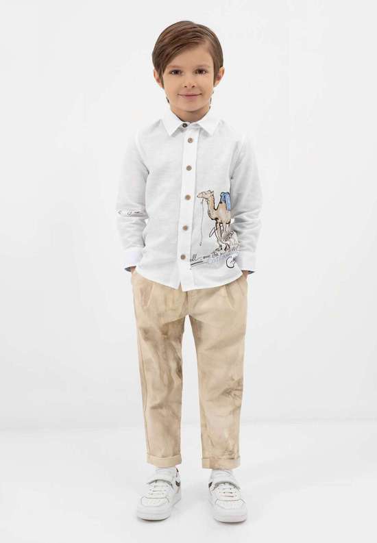 Брюки из ткани, с поясом