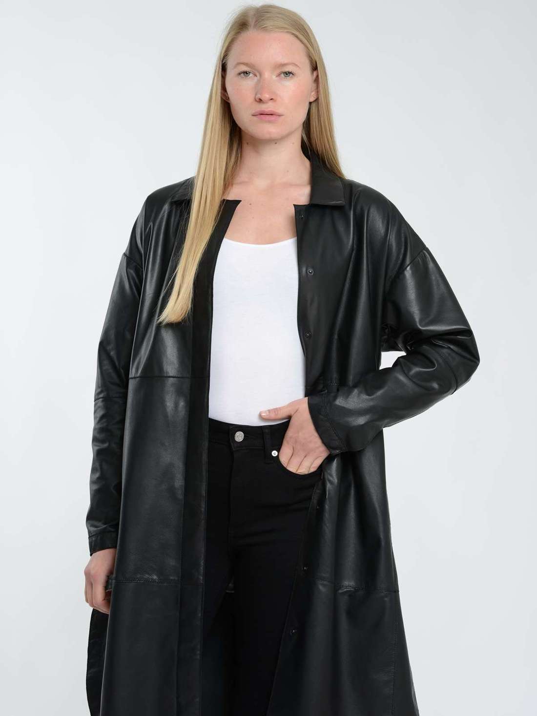 Кожаное пальто 42021153