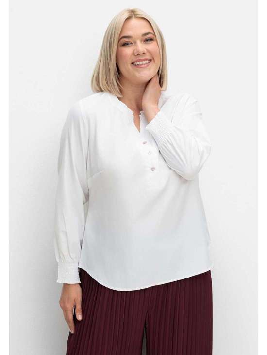 Туника с рюшами на горловине и рукавах. Große Größen