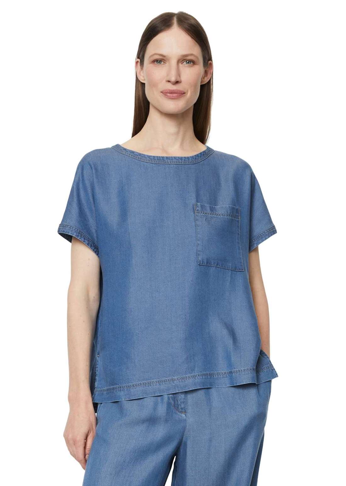 Блузка с короткими рукавами aus TENCEL™ Lyocell