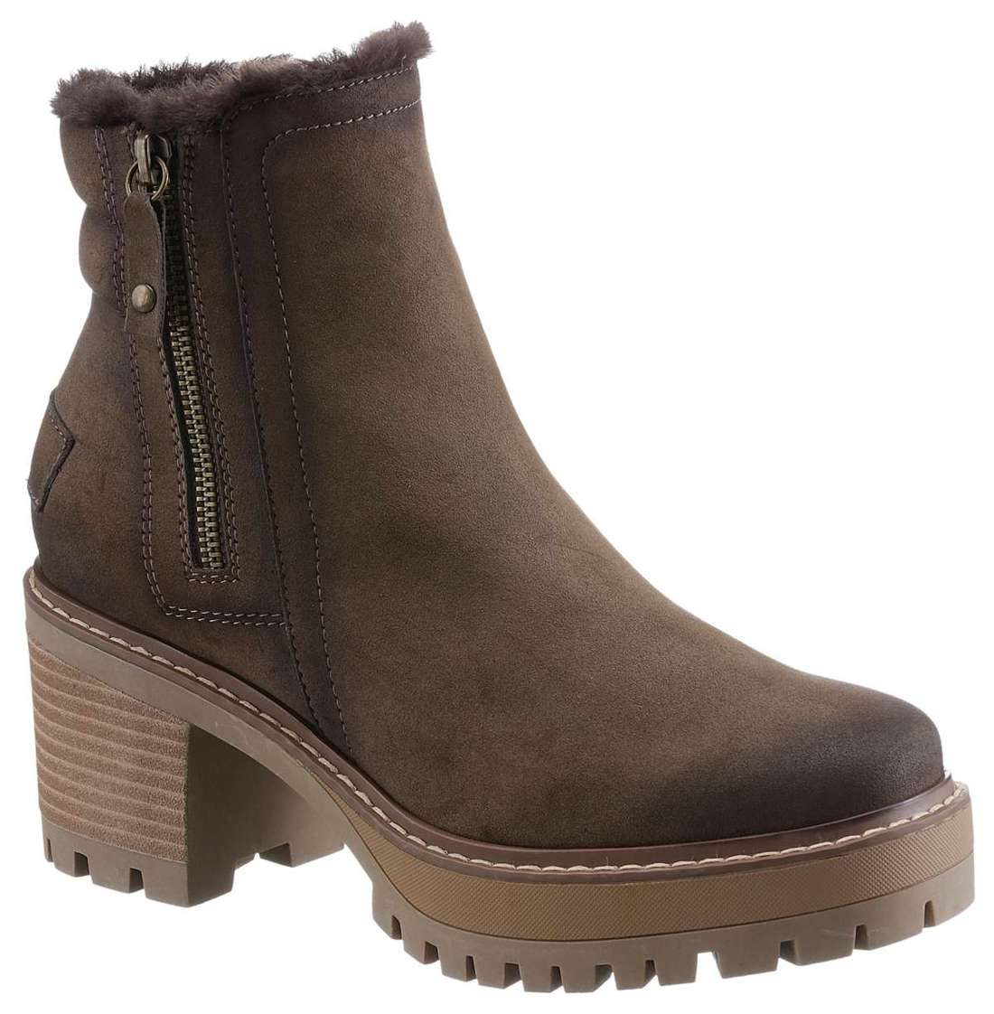 Ботильоны с декоративной внешней молнией.