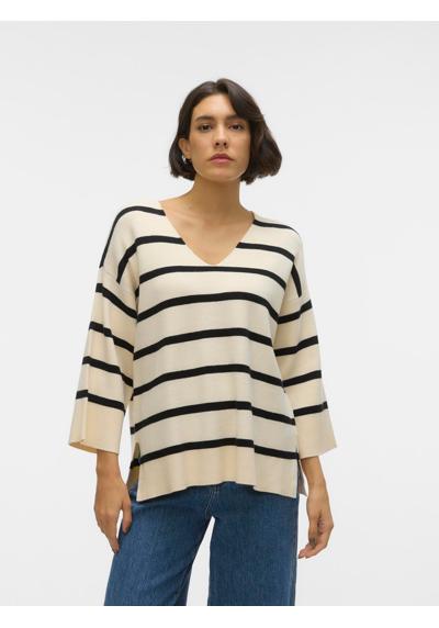свитер с V-образным вырезом VMSABA 3/4 V-NCK STRIPE PULLOVER GA NOOS