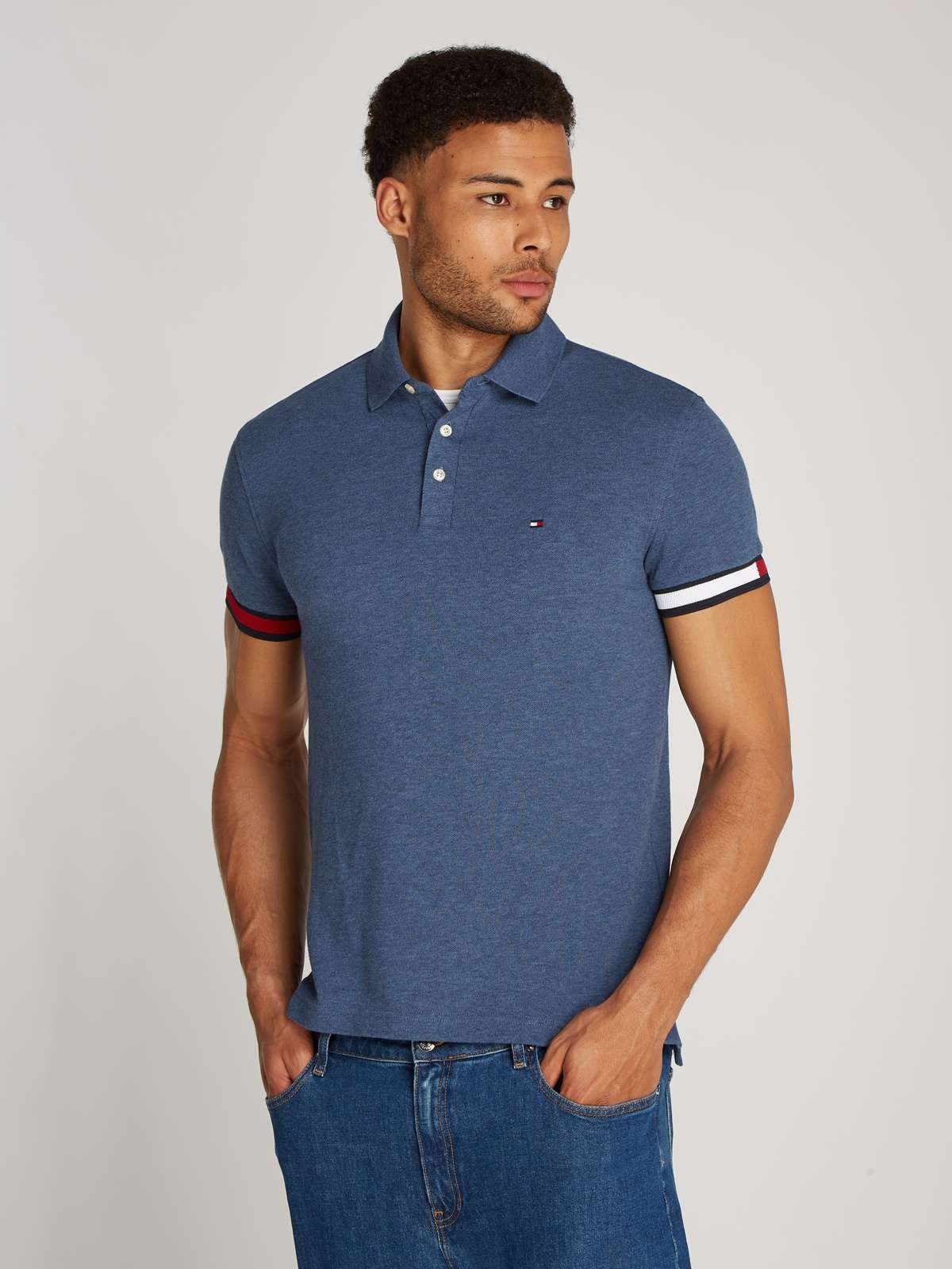 Рубашка-поло с контрастными деталями FLAG CUFF SLIM POLO