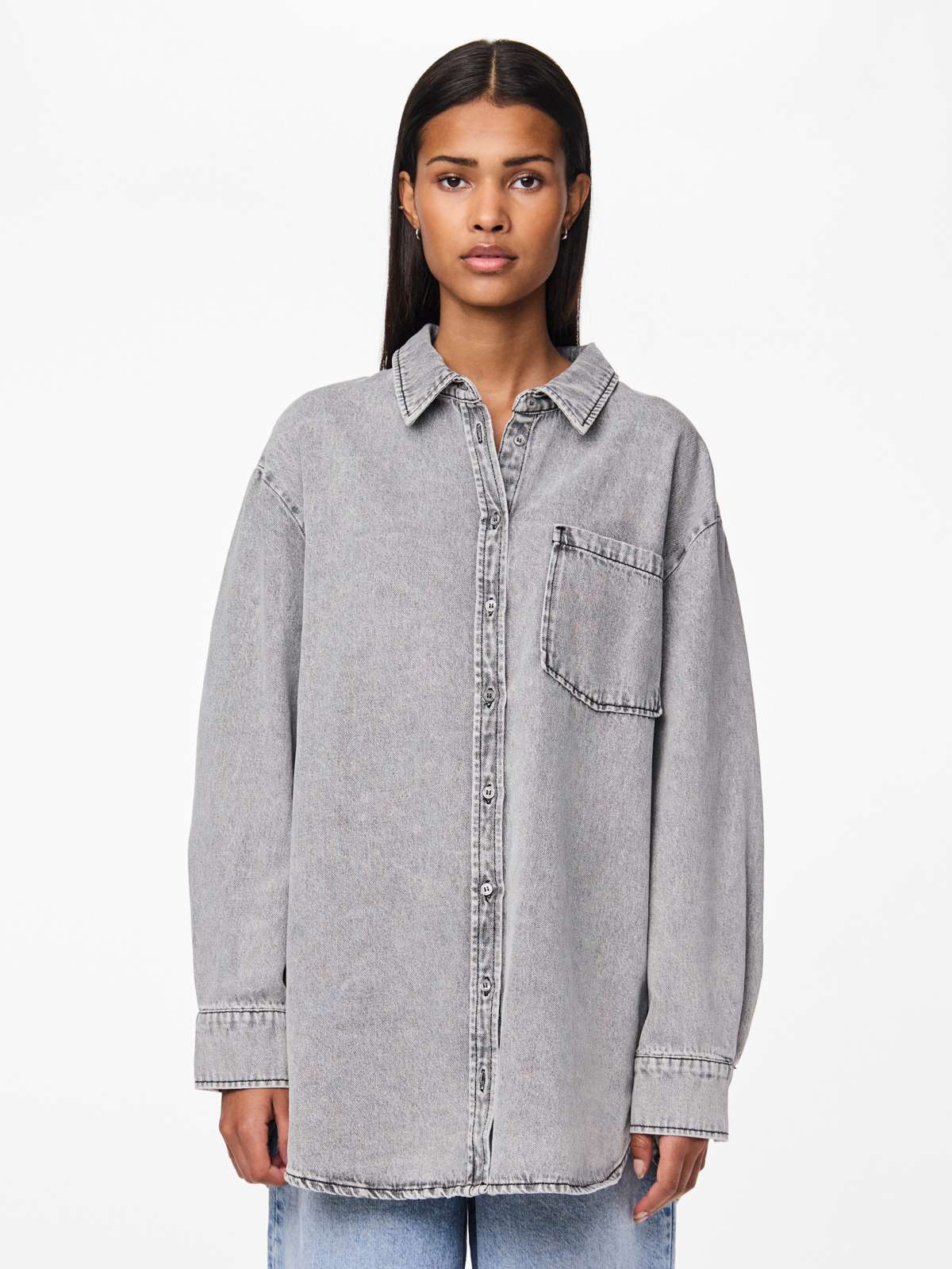 Джинсовая блузка PCMAISIE LS DENIM SHIRT NOOS BC