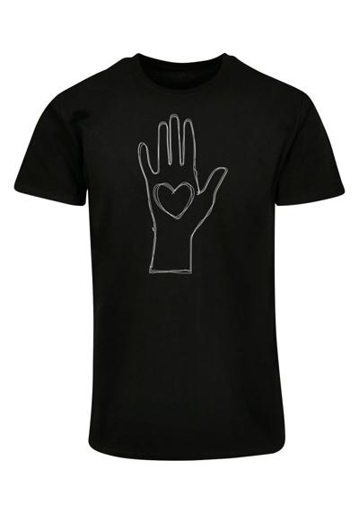 футболка Herren Peace - Scribble Hand Heart Black Basic T-Shirt