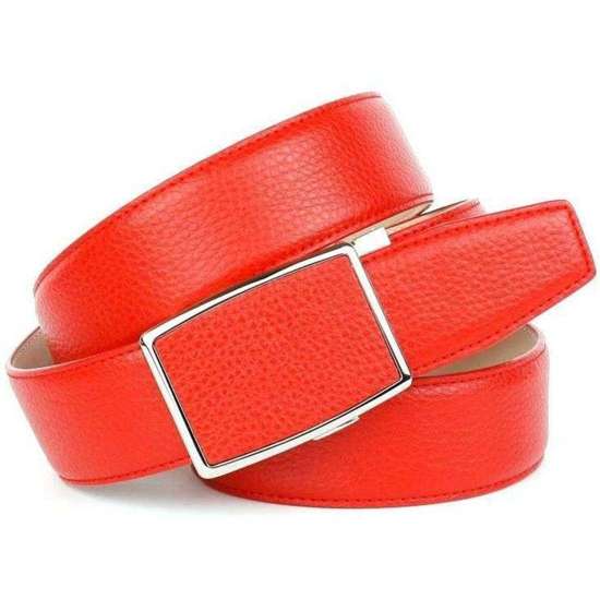 Оранжевый кожаный ремень с зернистой поверхностью