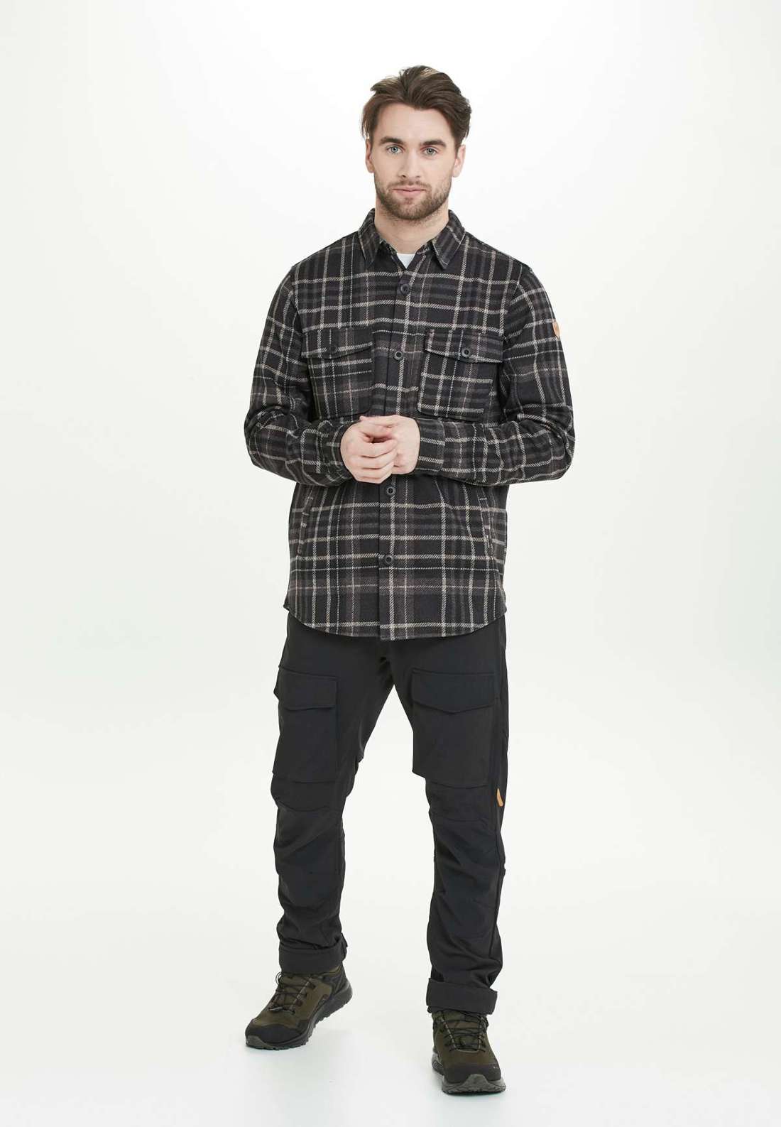 Флисовая рубашка с модным клетчатым узором Dewey