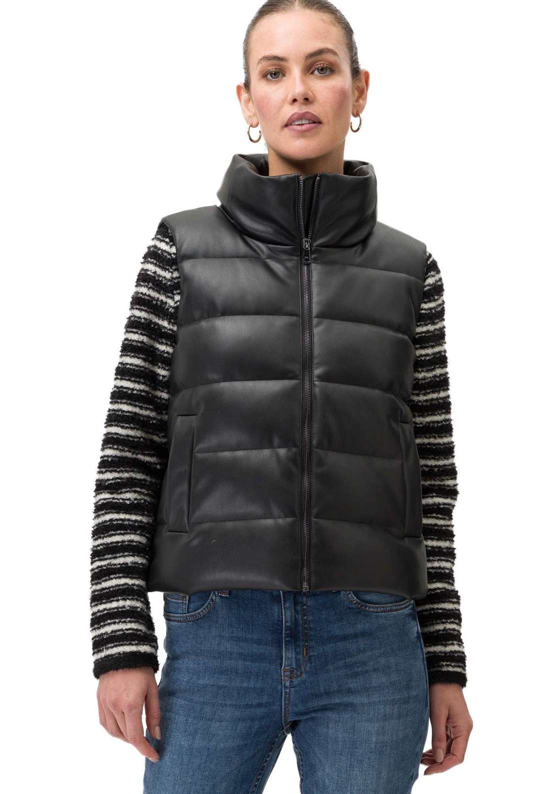 Вязаный жилет zero Steppweste mit Stehkragen