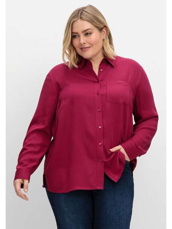 Структурированная блузка с длинными рукавами Große Größen