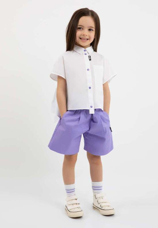 Шорты с тканевым поясом