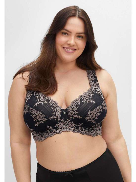 Бюстгальтер на косточках с изысканной кружевной вышивкой Große Größen
