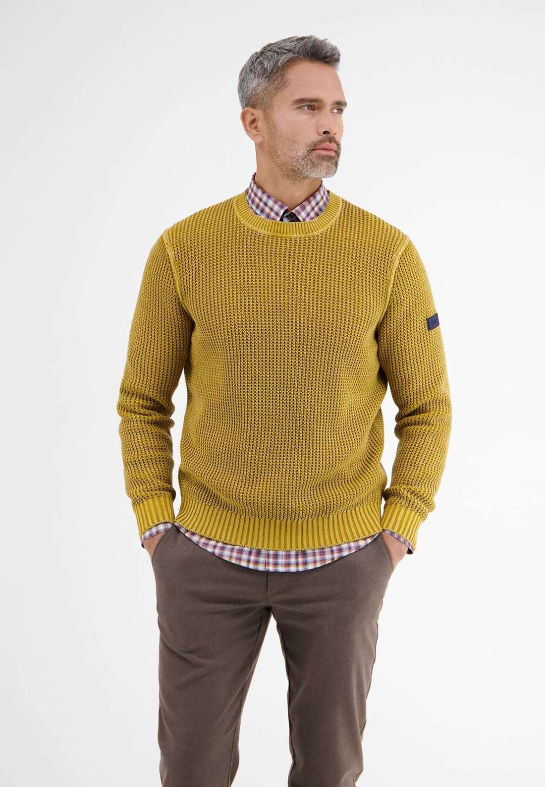 Свитер с круглым вырезом LERROS Strickshirt in Strukturqualität