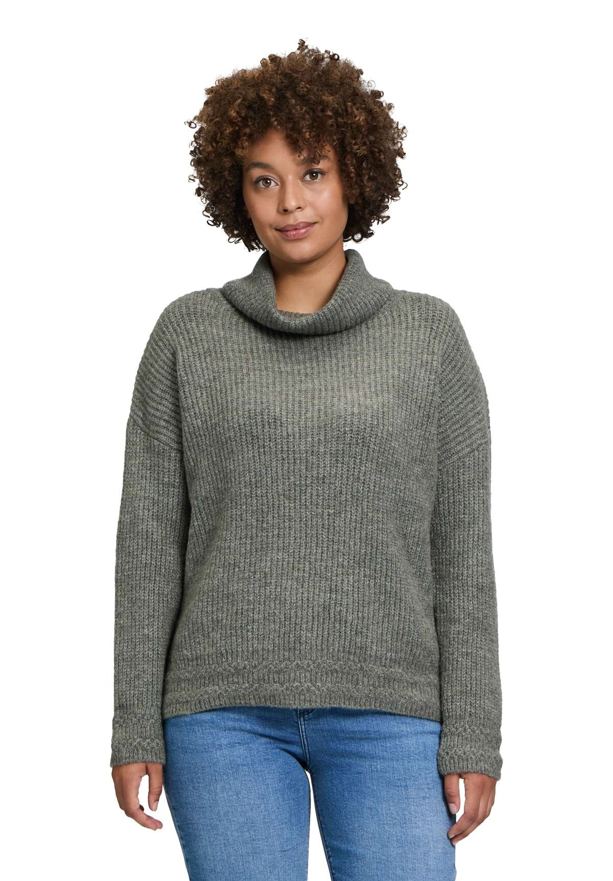 Вязаный свитер Basic-Pullover mit Turtle Neck