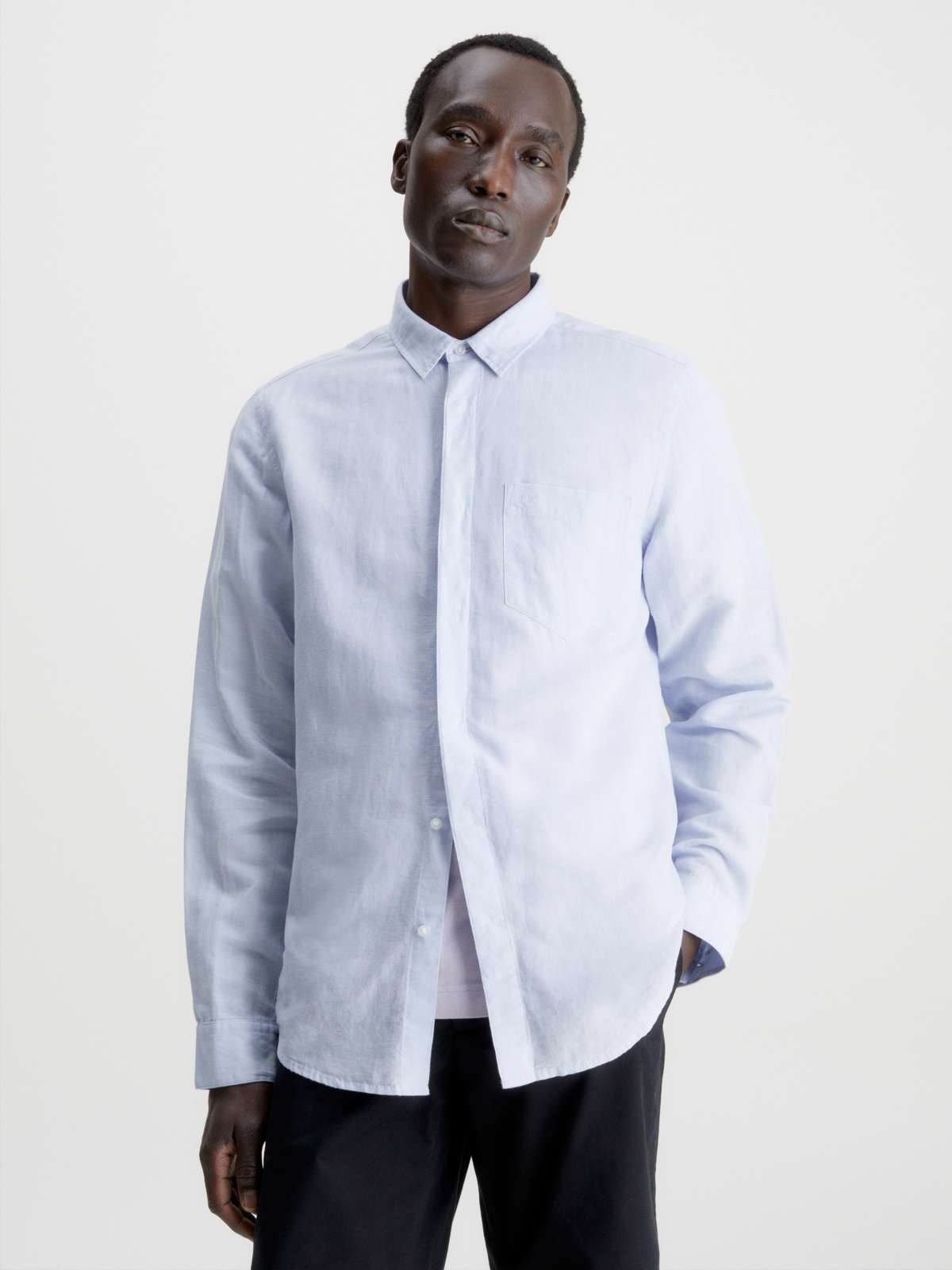 Рубашка с длинным рукавом COTTON LINEN CHEST POCKET