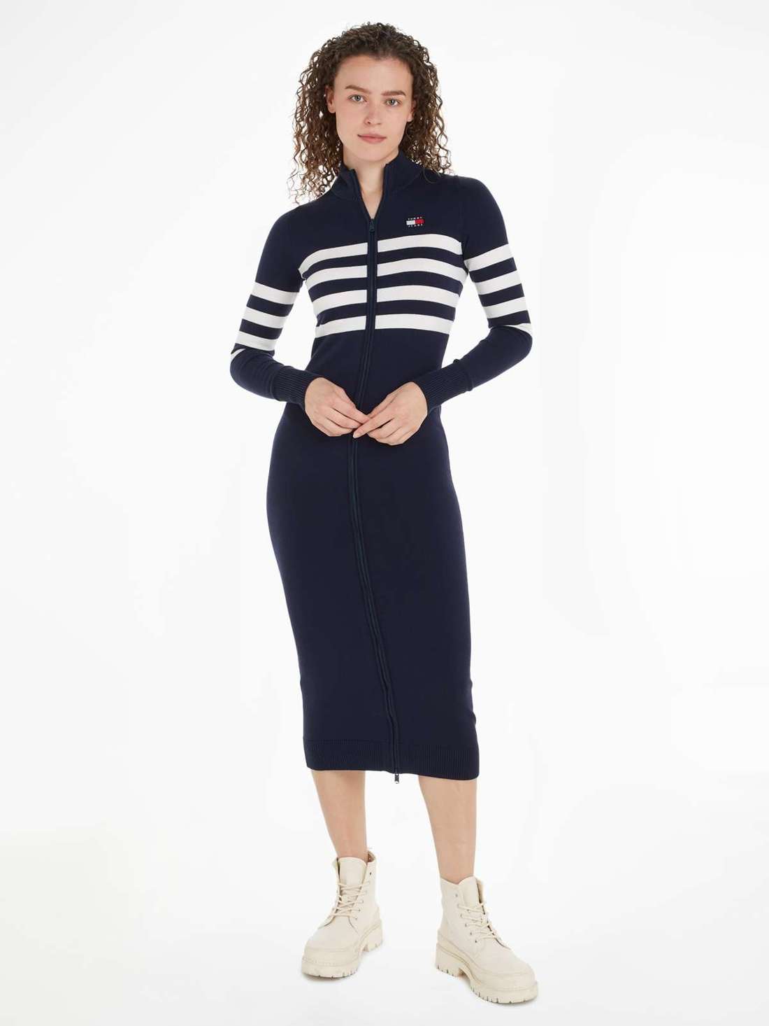 Платье-свитшот в полоску TJW STRIPE MIDI SWEATER DRESS